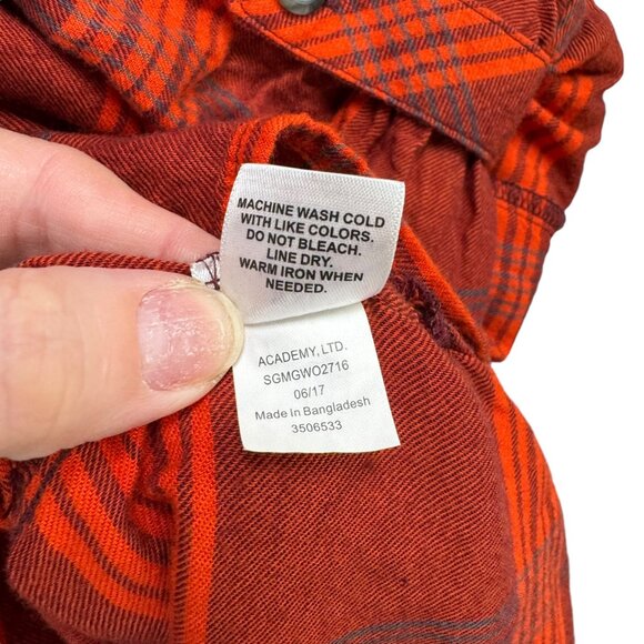 Grunge Rock Gorpcore Magellan‎ Red Plaid Boyfriend Button-Up Shirt XXL Flannel - Picture 9 of 9